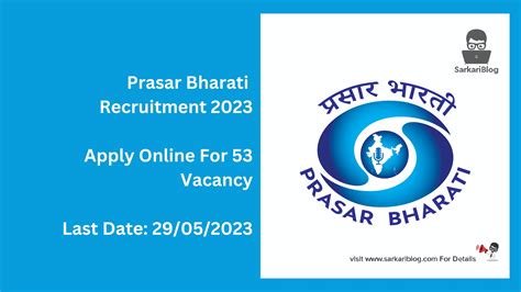 prasar bharati vacancy 2023